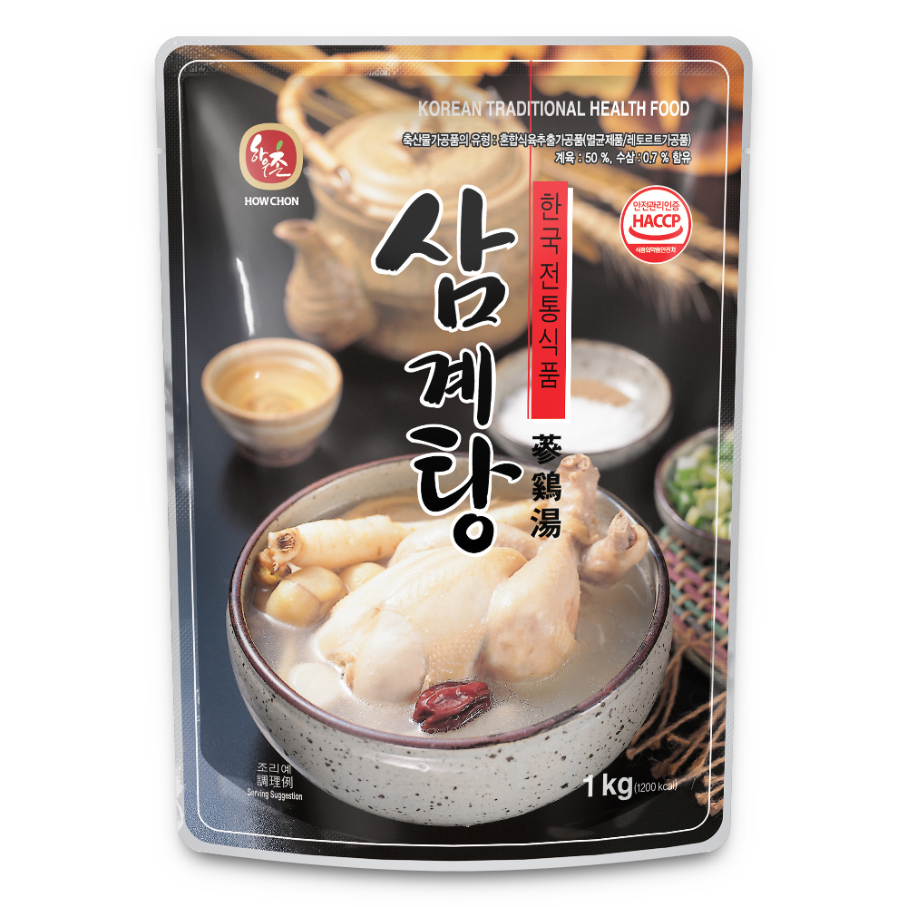 겨울 보양 1+1 [하우촌] 한마리 삼계탕 1kg 1팩 / 3팩 (실온) - 유통기한 2021년 3월